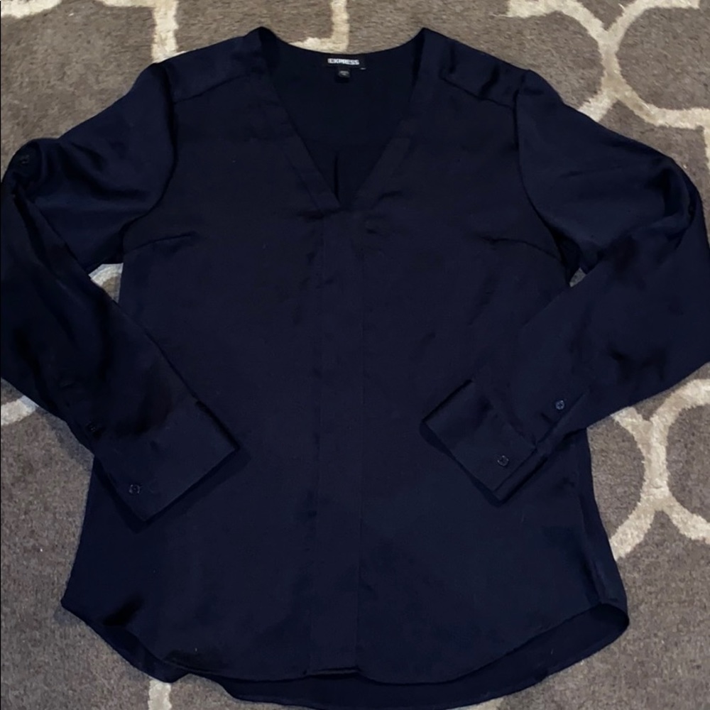 Express Long Sleeve Blouse Navy